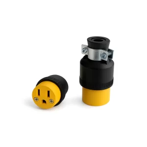Clavija Hembra Industrial Hule Negro con Tierra